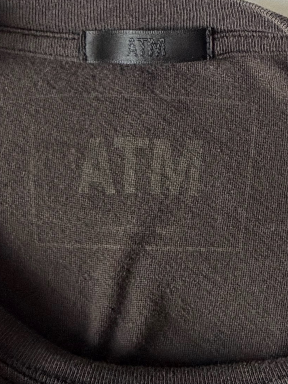 ATM Pocket Tank Maxi Dress in Charcoal Black Twisted Armholes Minimalist Size S - Picture 9 of 13